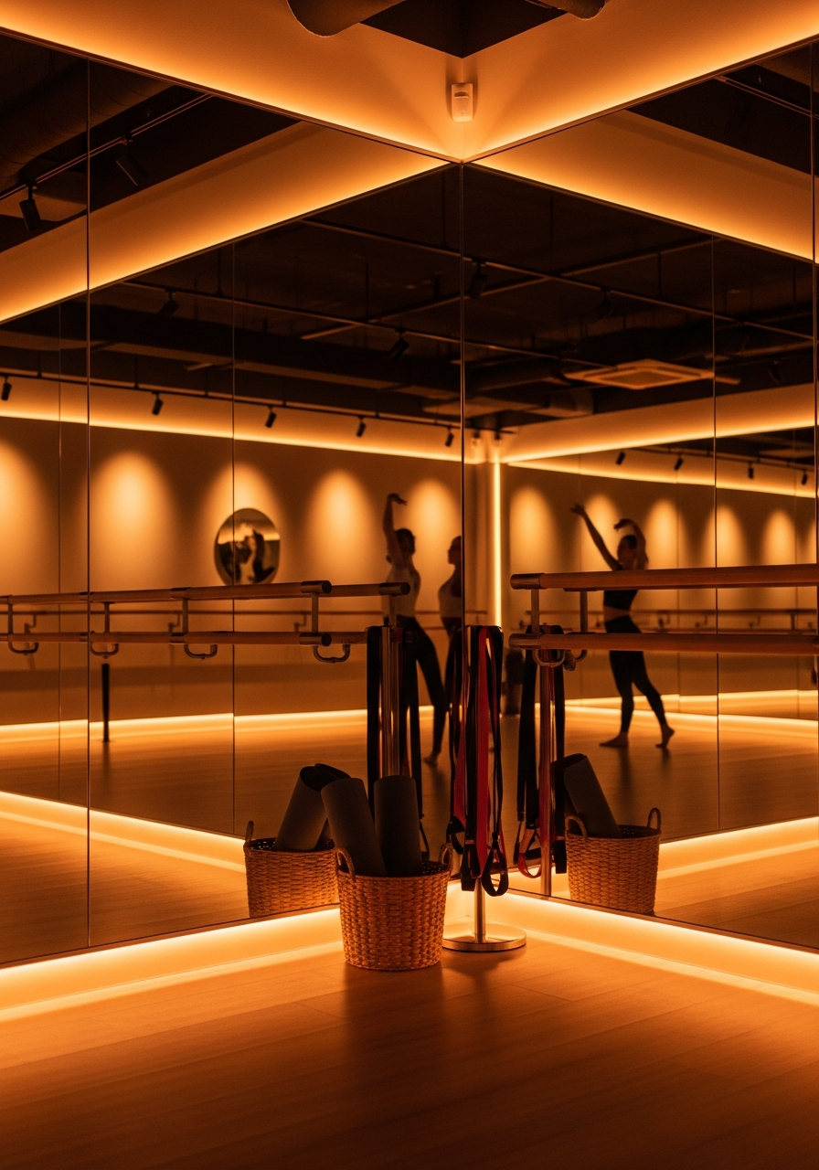 Наша студия: зеркала, музыка, пространство